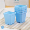 Colorful Mini Square Pot Plastic Nursery Pot for Small Succulent Plants