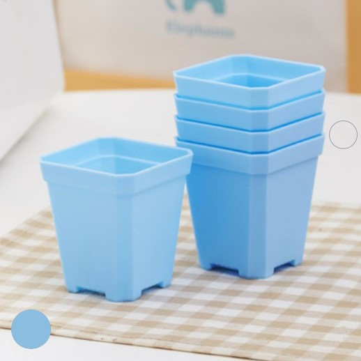 Colorful Mini Square Pot Plastic Nursery Pot for Small Succulent Plants