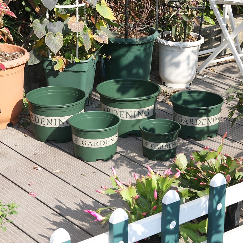 Lower Model Dark Green Plastic Gallon Pot Plastic Nursery Pot