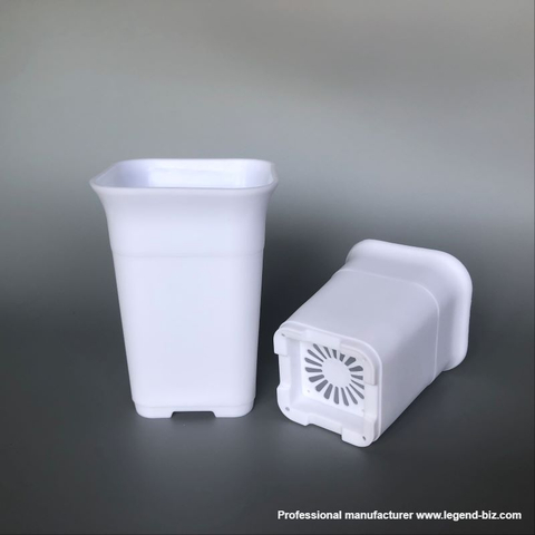 Cute Different Size Tall Thick Wall Square Black And White Chinese Plastic Nursery Pot 