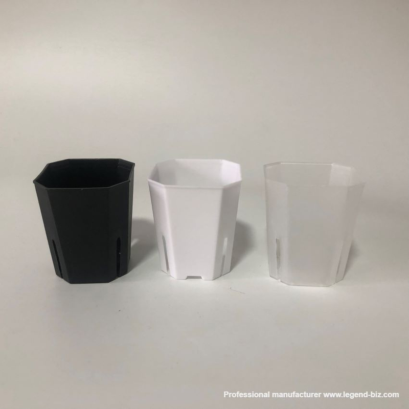 Cute Different Size Tall Thick Wall Square Black And White Chinese Plastic Nursery Pot With Drainage Holes On Side