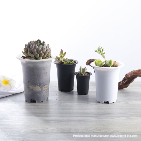  Thick Wall Round Multi Color Plastic Culture Pot For Cactus And Succulents