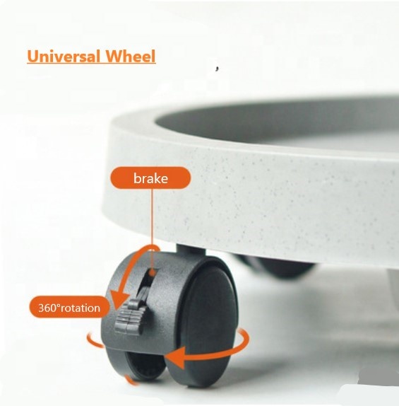 Flower Pot Tray with Wheels Pot Saucer with Wheel