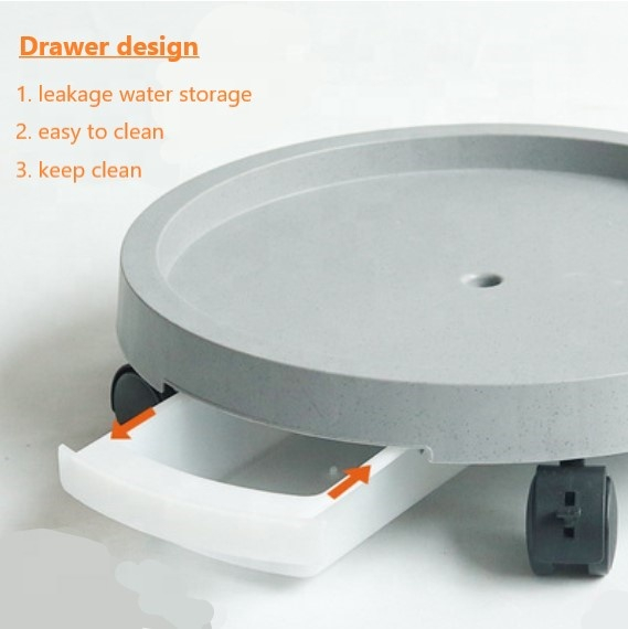 Flower Pot Tray with Wheels Pot Saucer with Wheel