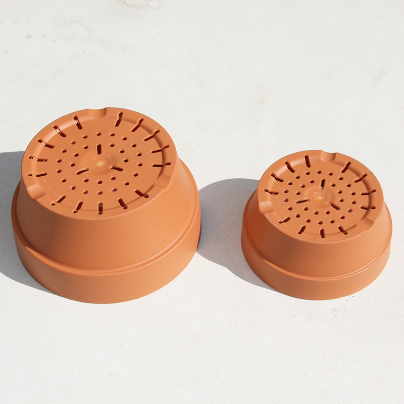 Round Plastic Clay Flowerpot Succulent Planter Pots 