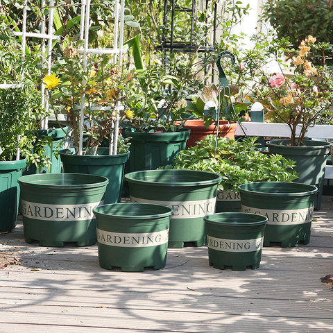 Lower Model Dark Green Plastic Gallon Pot Plastic Nursery Pot