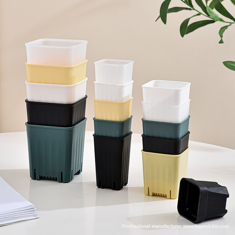  Pretty Square Multi Color Plastic Culture Pot For Cactus And Succulents