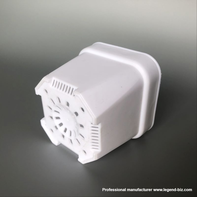 Cute Different Size Thick Wall Square Black And White Chinese Plastic Nursery Pot For Cactus And Succulents