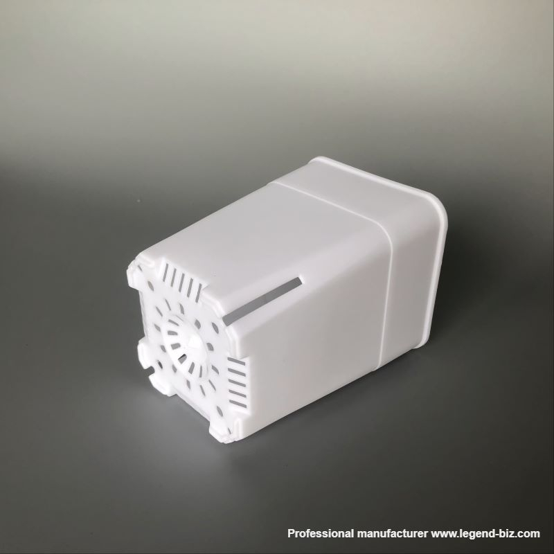 Three Sizes Tall Thick Wall Square Black And White Chinese Plastic Nursery Pot With Drainage Holes On Side