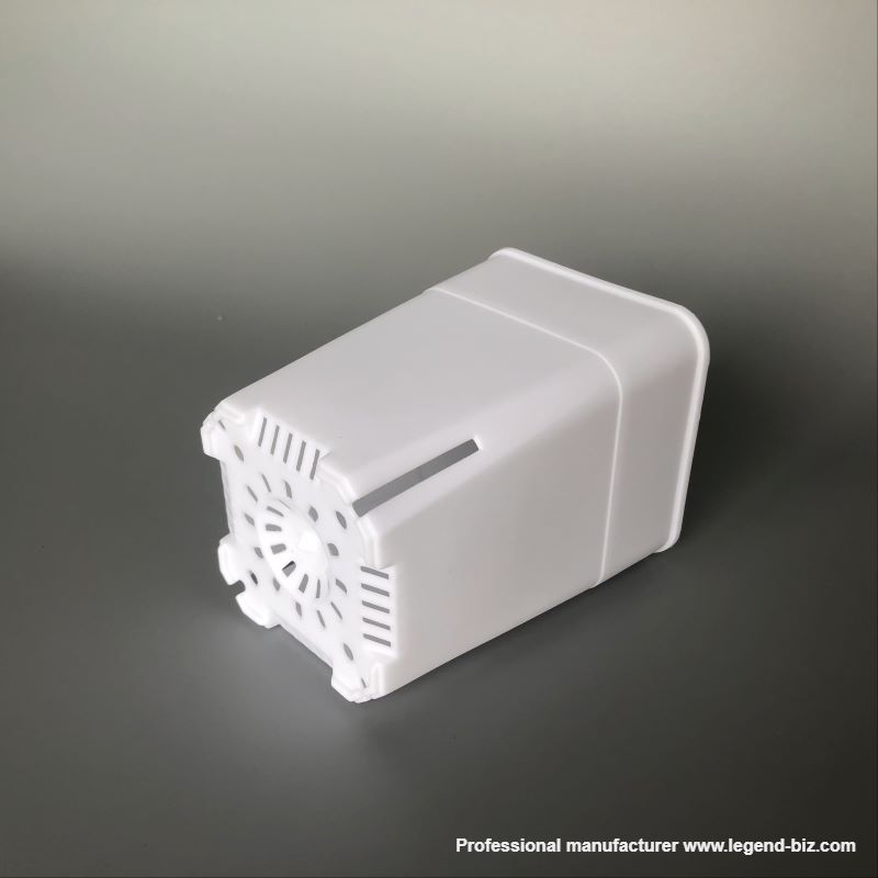 Three Sizes Tall Thick Wall Square Black And White Chinese Plastic Nursery Pot With Drainage Holes On Side